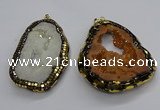 CGP3118 45*65mm - 55*70mm freeform druzy agate pendants