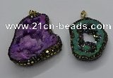 CGP3119 30*45mm - 40*55mm freeform druzy agate pendants