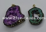 CGP3120 45*65mm - 55*70mm freeform druzy agate pendants