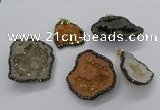 CGP3121 30*40mm - 40*50mm freeform druzy agate pendants