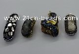 CGP3129 20*40mm - 25*45mm freeform druzy agate pendants