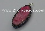 CGP3131 25*50mm - 25*55mm oval druzy agate pendants wholesale