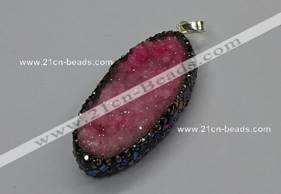 CGP3131 25*50mm - 25*55mm oval druzy agate pendants wholesale