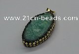 CGP3132 25*50mm - 25*55mm oval druzy agate pendants wholesale