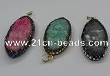 CGP3133 25*50mm - 25*55mm oval druzy agate pendants wholesale