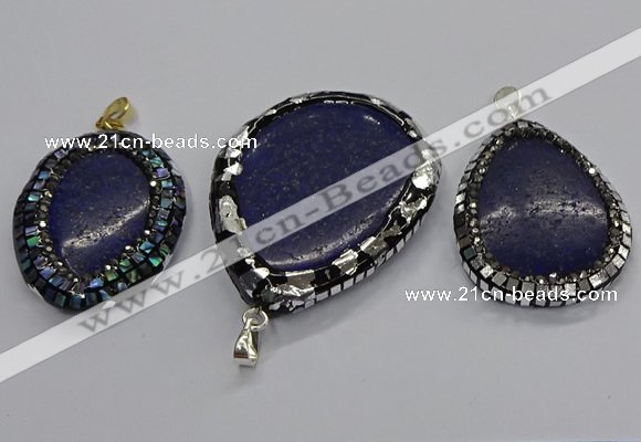 CGP3146 30*45mm - 45*55mm freeform lapis lazuli pendants