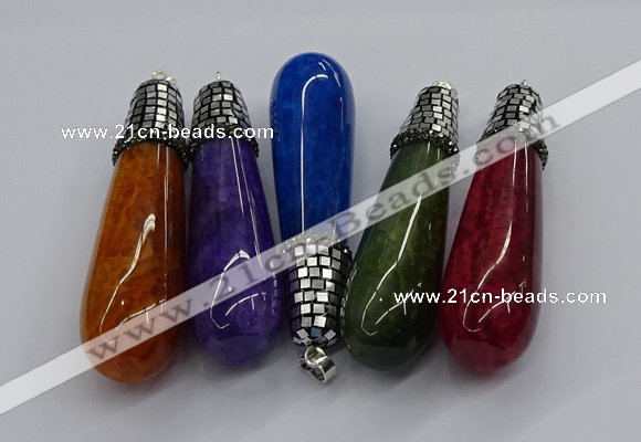 CGP3160 20*75mm - 20*80mm teardrop agate gemstone pendants