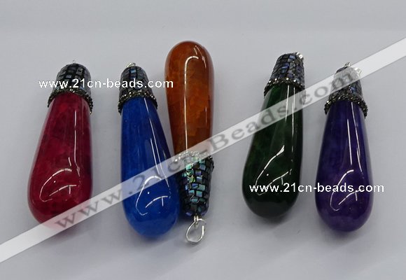 CGP3162 20*75mm - 20*80mm teardrop agate gemstone pendants