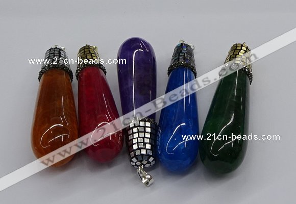 CGP3163 20*75mm - 20*80mm teardrop agate gemstone pendants