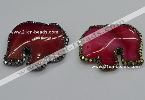 CGP3173 50*55mm elephant agate gemstone pendants wholesale