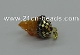 CGP3186 15*20mm - 15*35mm nuggets plated druzy quartz pendants