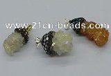 CGP3189 15*20mm - 15*35mm nuggets plated druzy quartz pendants