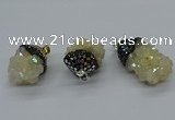 CGP3193 20*30mm - 25*40mm nuggets plated druzy quartz pendants