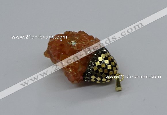 CGP3196 20*30mm - 25*40mm nuggets plated druzy quartz pendants