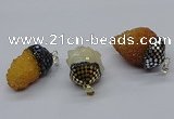 CGP3199 20*30mm - 25*40mm nuggets plated druzy quartz pendants