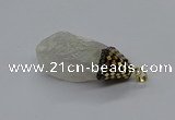CGP3201 25*45mm - 28*50mm nuggets plated white crystal pendants