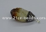 CGP3205 25*45mm - 28*50mm nuggets citrine gemstone pendants