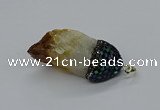 CGP3207 25*45mm - 28*50mm nuggets citrine gemstone pendants