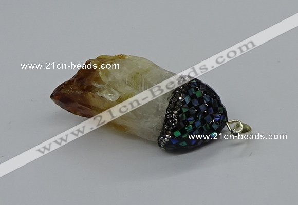 CGP3207 25*45mm - 28*50mm nuggets citrine gemstone pendants