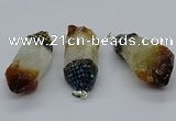 CGP3208 25*45mm - 28*50mm nuggets citrine gemstone pendants