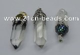 CGP3218 12*55mm - 15*45mm sticks white crystal pendants