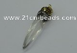 CGP3221 12*45mm - 15*55mm sticks white crystal pendants