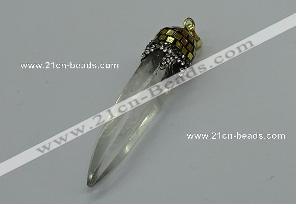 CGP3221 12*45mm - 15*55mm sticks white crystal pendants