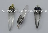 CGP3223 12*45mm - 15*55mm sticks white crystal pendants