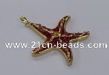 CGP3233 55*58mm starfish druzy agate pendants wholesale