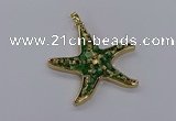 CGP3235 55*58mm starfish druzy agate pendants wholesale