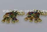 CGP3248 35*60mm elephant druzy agate pendants wholesale