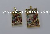 CGP3258 25*40mm - 30*50mm rectangle druzy agate pendants