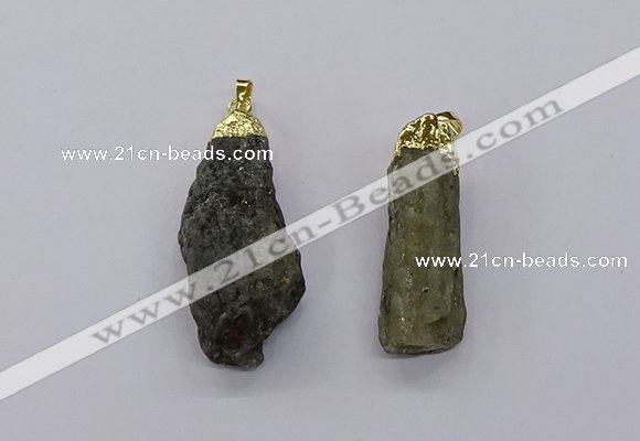 CGP3268 15*40mm - 20*55mm nuggets green kyanite pendants