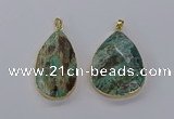CGP3278 30*45mm - 35*50mm faceted teardrop ocean agate pendants