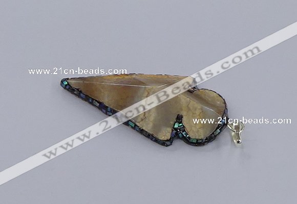 CGP3288 25*55mm - 28*55mm arrowhead agate pendants wholesale