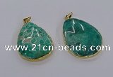 CGP3336 35*45mm - 35*50mm flat teardrop fossil coral pendants