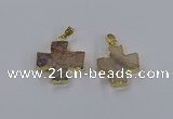 CGP3343 25*25mm - 28*28mm cross druzy agate pendants