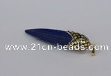 CGP3361 15*50mm - 16*65mm sticks lapis lazuli gemstone pendants