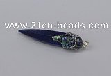 CGP3362 15*50mm - 16*65mm sticks lapis lazuli gemstone pendants