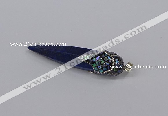 CGP3362 15*50mm - 16*65mm sticks lapis lazuli gemstone pendants