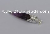 CGP3365 15*50mm - 16*65mm sticks amethyst gemstone pendants