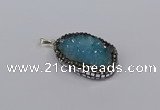 CGP3370 25*35mm - 30*40mm freeform druzy quartz pendants