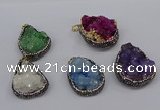 CGP3375 25*35mm - 30*40mm freeform druzy quartz pendants