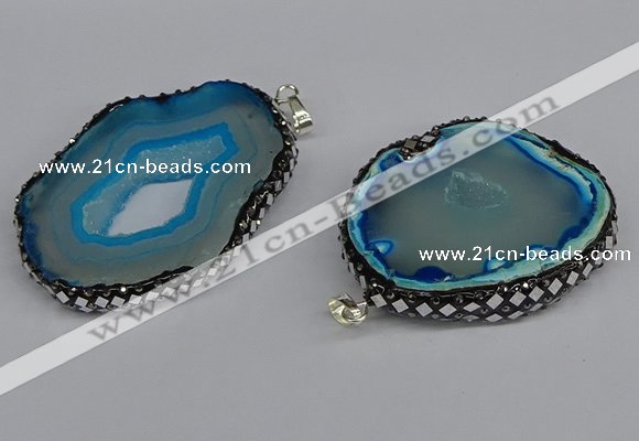 CGP3396 45*50mm - 45*60mm freeform druzy agate pendants