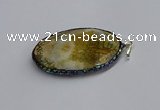 CGP3407 35*50mm faceted oval agate pendants wholesale