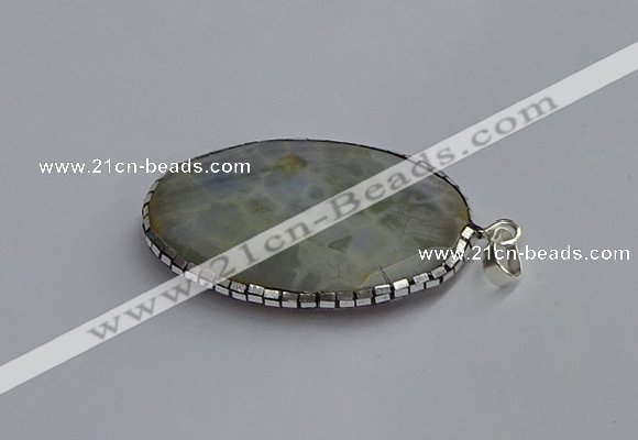 CGP3410 35*50mm faceted oval agate pendants wholesale