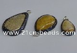 CGP3415 22*35mm - 35*50mm flat teardrop fossil coral pendants