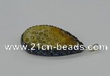 CGP3418 30*50mm - 35*55mm flat teardrop fossil coral pendants