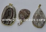 CGP3428 25*40mm - 35*55mm freeform crazy lace agate pendants