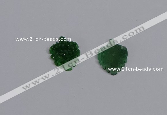 CGP3435 12*16mm carved leaf druzy agate pendants wholesale